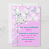 Baby shower roze meisjes schattig kaart (Achterkant)