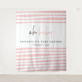Baby shower roze moderne unieke typografie feest wandkleed (Voorkant)