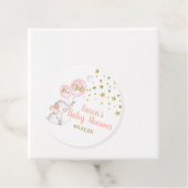 Baby shower Roze olifant Bedankjes Labels (In situ)