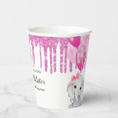 Baby shower roze olifant meisje ballonnen papieren bekers (Rechts)