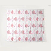 Baby Shower Roze Olifant | Stap en Herhaal Wandkleed (Voorkant (horizontaal))