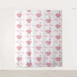 Baby Shower Roze Olifant | Step and Repeat Wandkleed
