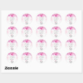 Baby shower roze olifantenballon ronde sticker (Vel)