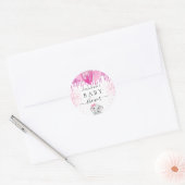 Baby shower roze olifantenballon ronde sticker (Envelop)
