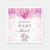 Baby shower roze olifantenballon servet (Voorkant)