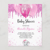 Baby shower roze olifantenmeisje (Voorkant)