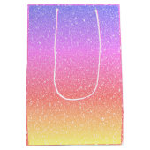 Baby shower Roze Paarse Glitter Custom Cute 2021 Medium Cadeauzakje (Achterkant)