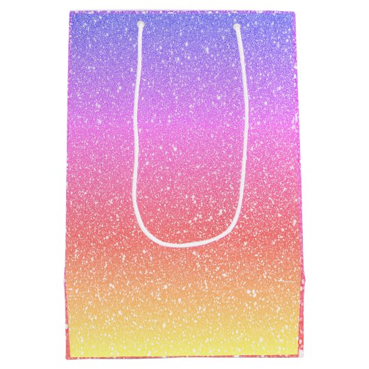 Baby shower Roze Paarse Glitter Custom Cute 2021 Medium Cadeauzakje (Achterkant)