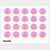 Baby shower Roze Paarse Glitter Custom Schattige 2 Ronde Sticker (Vel)