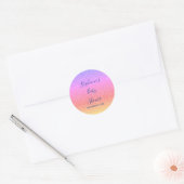 Baby shower Roze Paarse Glitter Custom Schattige 2 Ronde Sticker (Envelop)