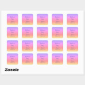 Baby shower Roze Paarse Glitter Custom Schattige 2 Vierkante Sticker (Vel)