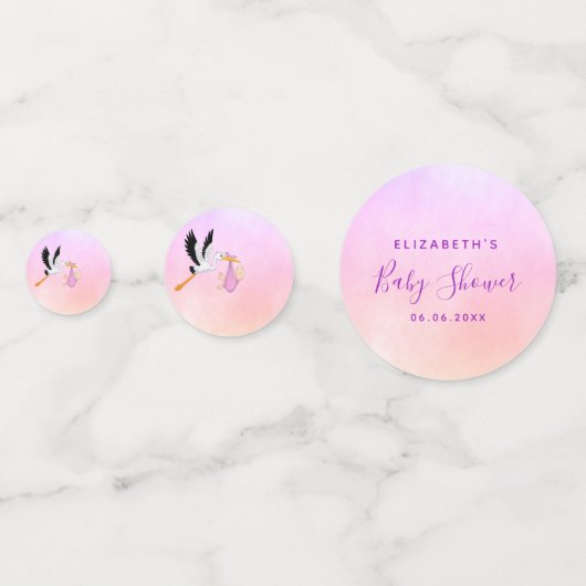 Baby shower Roze paarse roos goudbaars Confetti (Voorkanten)