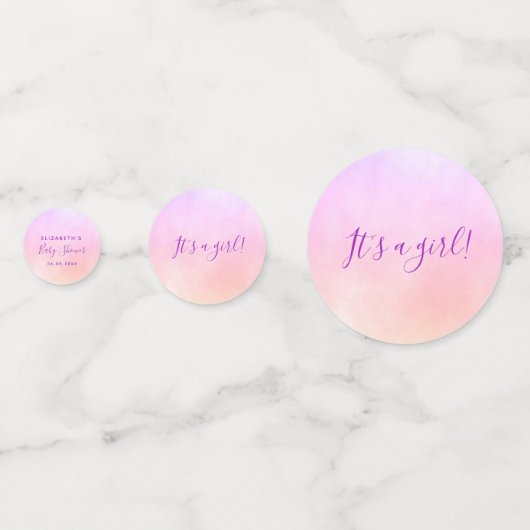 Baby shower Roze paarse roos goudbaars Confetti (Achterkanten)