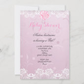  Baby shower Roze parasolRozen Kaart (Achterkant)