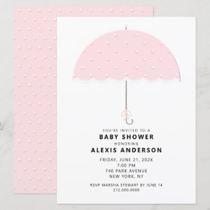 Baby shower Roze poladot Kaart