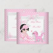  Baby shower roze pot Kitten 3CC Kaart (Voorkant / Achterkant)