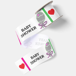 Baby Shower Roze Ratels  Satijnen Lint