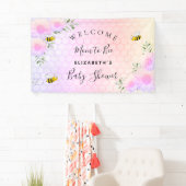 Baby shower roze regenbooggrafie moeder om te word spandoek (Insitu)