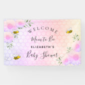 Baby shower roze regenbooggrafie moeder om te word spandoek (Horizontaal)