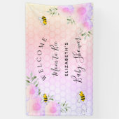 Baby shower roze regenbooggrafie moeder om te word spandoek (Verticaal)