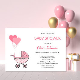 Baby shower Roze rol Kaart