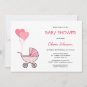 Baby shower Roze rol Kaart (Voorkant)