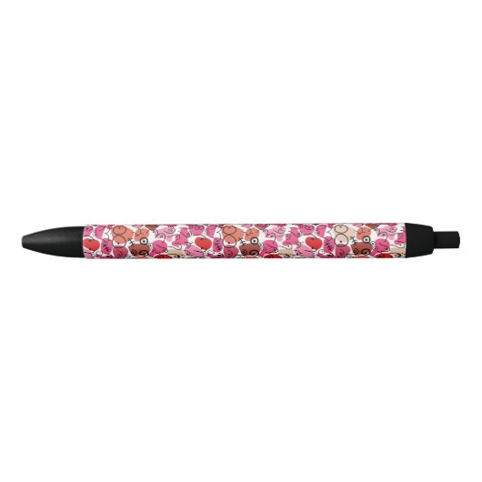 Baby shower roze rood schattig patroon zwarte inkt pen (Voorkant)