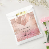 Baby shower roze rose gouden ballonnen bedankzakje (Gezegeld)