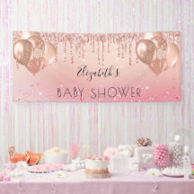 Baby shower roze roze goudballonnen