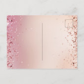 Baby shower roze roze roos goud glitter ballons me uitnodiging briefkaart (Achterkant)