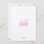 Baby shower roze roze rotsroebel om pom Poms uit t Kaart (Achterkant)