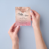 Baby shower roze roze roze goudprijs uitnodiging flyer (Hand)