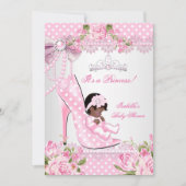 Baby shower roze roze roze roodkebaars hoog kaart (Voorkant)