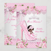 Baby shower roze roze roze roodkebaars hoog kaart (Voorkant / Achterkant)