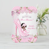 Baby shower roze roze roze roodkebaars hoog kaart (Staand voorkant)