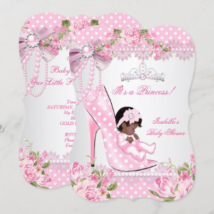 Baby shower roze roze roze roodkebaars hoog kaart