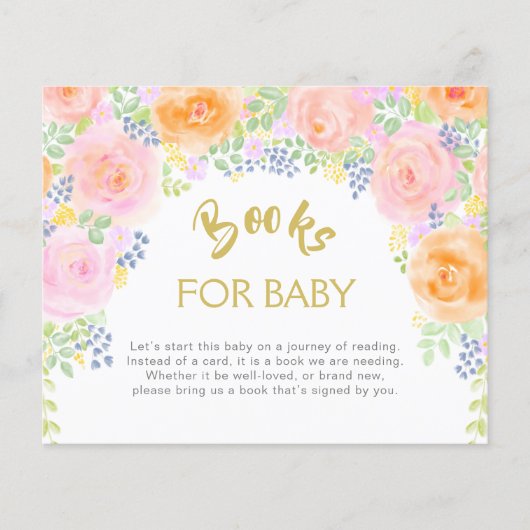Baby shower roze roze rozen Waterverf boekaanvraag (Voorkant)