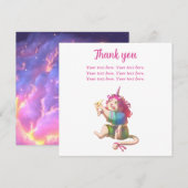 Baby shower roze schattig plat bedankje bedankkaart (Voorkant / Achterkant)