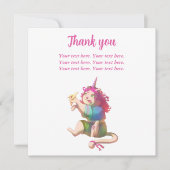 Baby shower roze schattig plat bedankje bedankkaart (Voorkant)