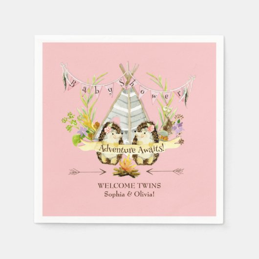 Baby shower Roze Servetten (Voorkant)