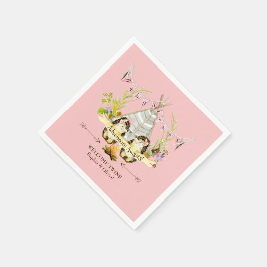 Baby shower Roze Servetten (Hoek)