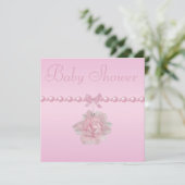 baby shower Roze, Shoes & Jewel Pacifier Kaart (Staand voorkant)