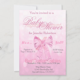 baby shower Roze Sjabloon Kaart