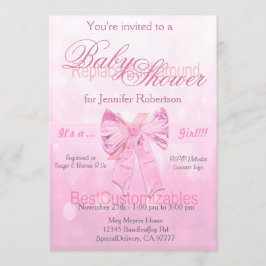 baby shower Roze Sjabloon Kaart