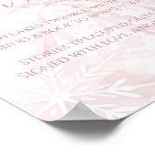 Baby shower Roze Sneeuwvlok Boeken voor Baby Poster (Hoek)