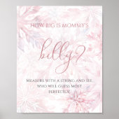 Baby shower Roze Sneeuwvlok Hoe groot is Mom's Bel Poster (Voorkant)