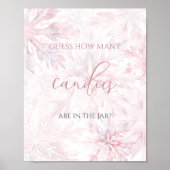 Baby shower Roze Sneeuwvlok Raad eens hoeveel Snoe Poster (Voorkant)