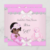  Baby shower Roze Speelgoed Beer Kaart (Voorkant / Achterkant)