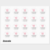 Baby shower Roze Speelgoed Buggy Adres Ronde Sticker (Vel)