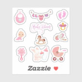 Baby shower Roze Stickers (Vel)